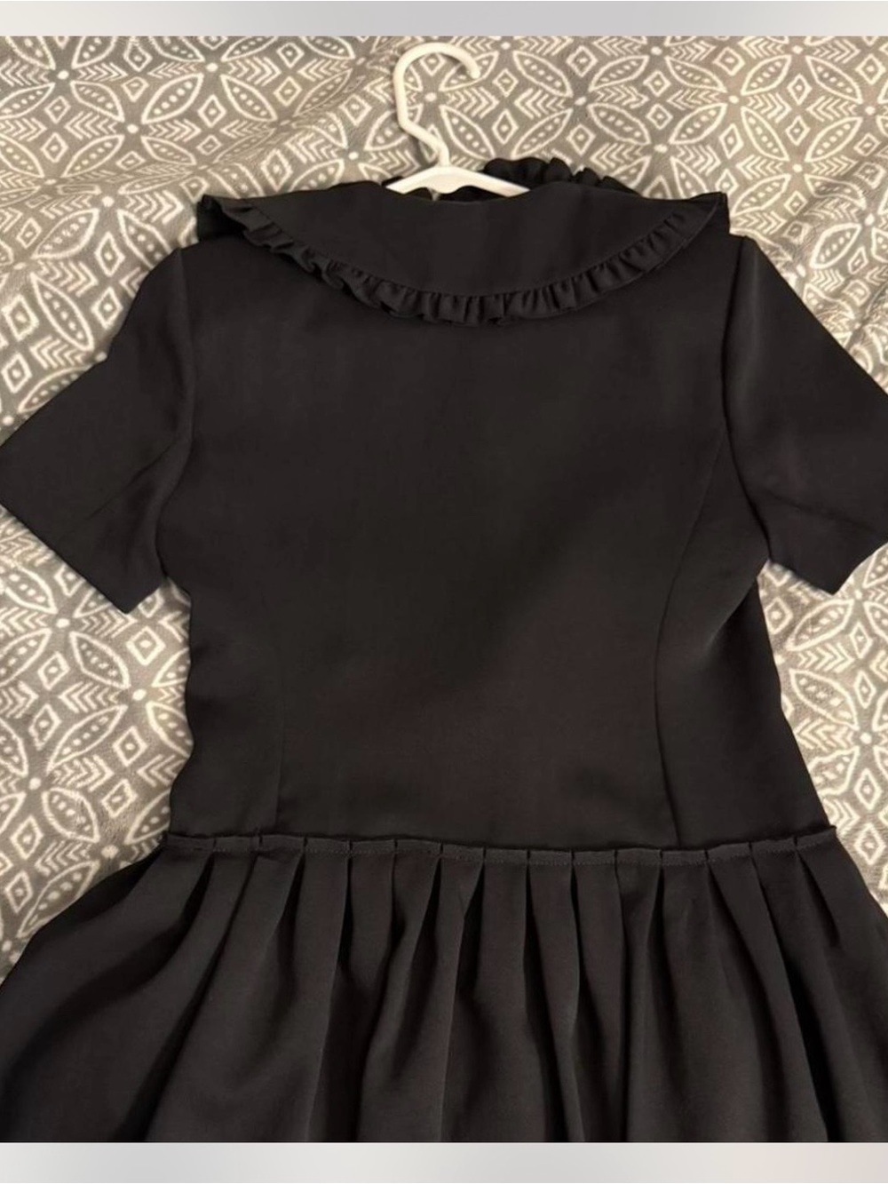 Sandro Black Mini Dress with Peter Pan Collar - Picture 3 of 4
